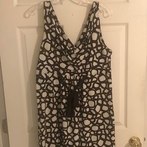 BCBGMaxAzria brown and white sleeveless dress